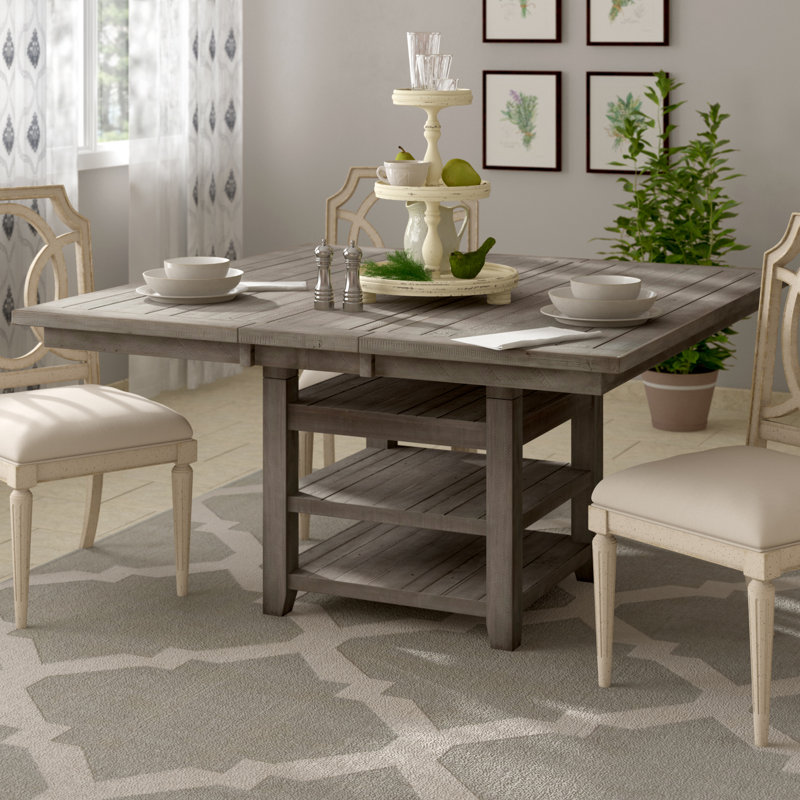 Laurel Foundry Modern Farmhouse Jarod Extendable Pine Solid Wood Dining